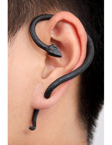 Cercei tip ear cuff, sarpe piton, prindere dubla, pe ureche