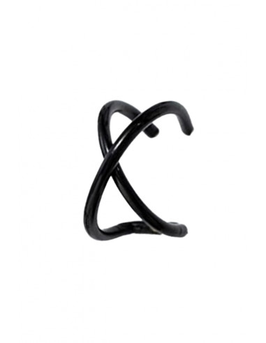 Cercel ear cuff, model dublu cu inele intersectate
