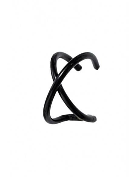 Cercel ear cuff, model dublu cu inele intersectate