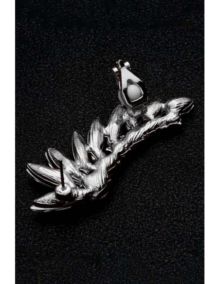Cercel ear cuff elegant, sir dublu de cristale rotunde si ascutite