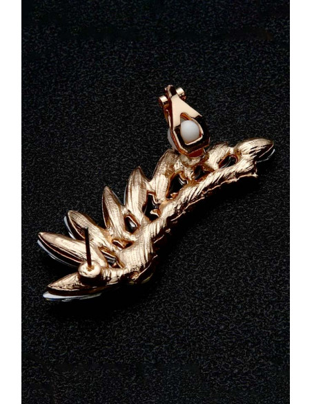 Cercel ear cuff elegant, sir dublu de cristale rotunde si ascutite