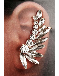 Cercel ear cuff elegant, sir dublu de cristale rotunde si ascutite 2