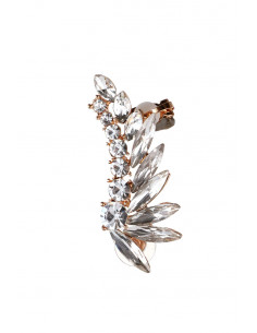 Cercel ear cuff elegant, sir dublu de cristale rotunde si ascutite