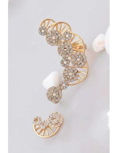 Set cercel ear cuff si cercel, cercuri cu cristale si raze
