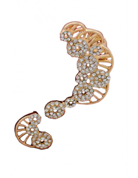 Set cercel ear cuff si cercel, cercuri cu cristale si raze