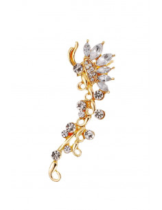Cercel ear cuff model fluture, cristale rotunde si ascutite cat-eye