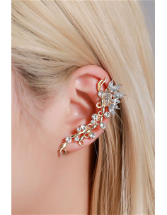 Cercel ear cuff model fluture, cristale rotunde si ascutite cat-eye 2
