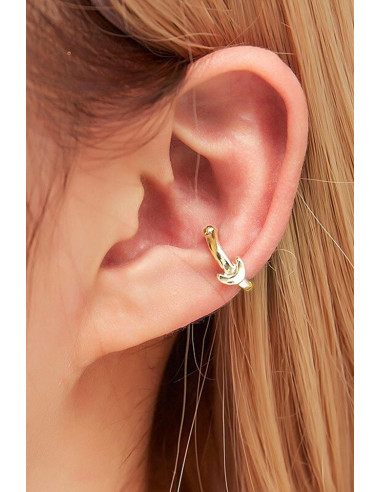 Cercel ear cuff minimal, veriga ingusta cu semiluna