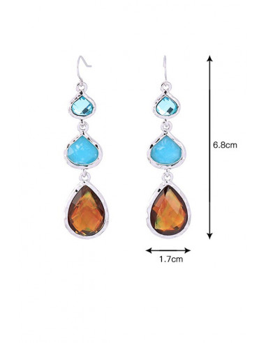 Cercei boho eleganti, Fairy Drops, cristale mari fatetate