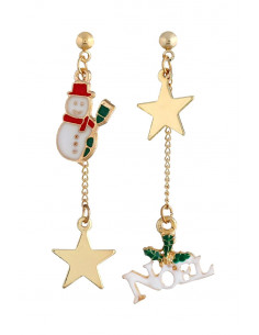 Cercei de Craciun asimetrici, om de zapada, Noel si stelute
