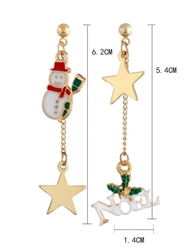 Cercei de Craciun asimetrici, om de zapada, Noel si stelute