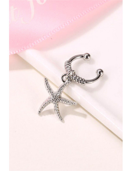 Cercel ear cuff minimal, veriga rotunda cu stea de mare