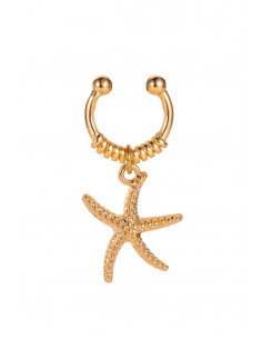 Cercel ear cuff minimal, veriga rotunda cu stea de mare