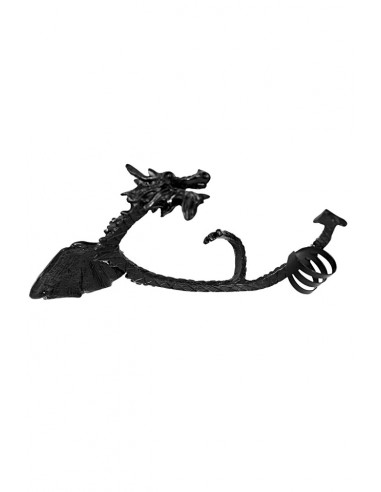 Cercel tip ear cuff, dragon incolacit cu aripi mari, prindere dubla, pe ureche
