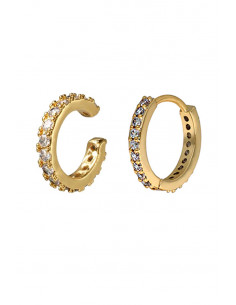 Set elegant, cercel si ear cuff, verigute cu cristale