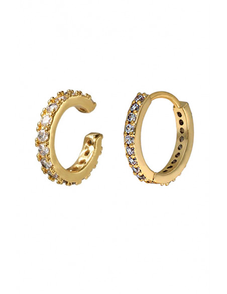 Set elegant, cercel si ear cuff, verigute cu cristale