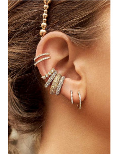 Set elegant, cercel si ear cuff, verigute cu cristale 2