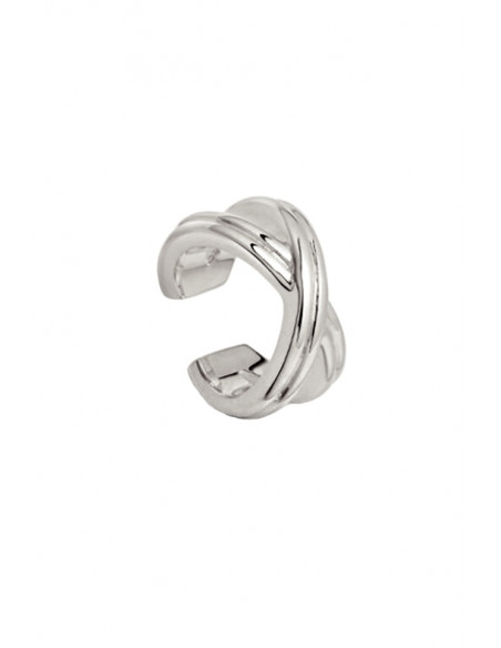 Cercel ear cuff minimal, inel dublu intersectat