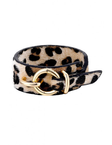 Bratara eleganta din piele de leopard eco, cu catarama