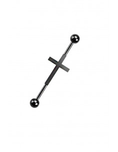 Piercing industrial cu cruce, din otel, pentru cartilajul urechii