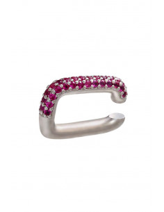 Cercel ear cuff elegant, dreptunghi masiv, decorat cu cristale