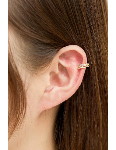 Cercel ear cuff minimal, inel ingust impletit