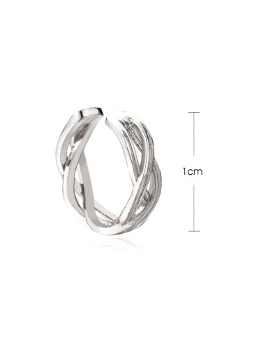 Cercel ear cuff minimal, inel ingust impletit