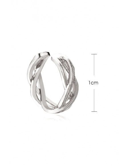 Cercel ear cuff minimal, inel ingust impletit