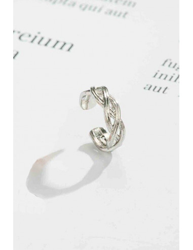 Cercel ear cuff minimal, inel ingust impletit