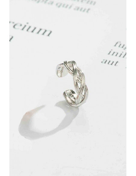 Cercel ear cuff minimal, inel ingust impletit
