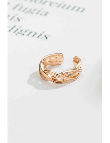 Cercel ear cuff minimal, inel ingust impletit