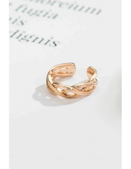 Cercel ear cuff minimal, inel ingust impletit