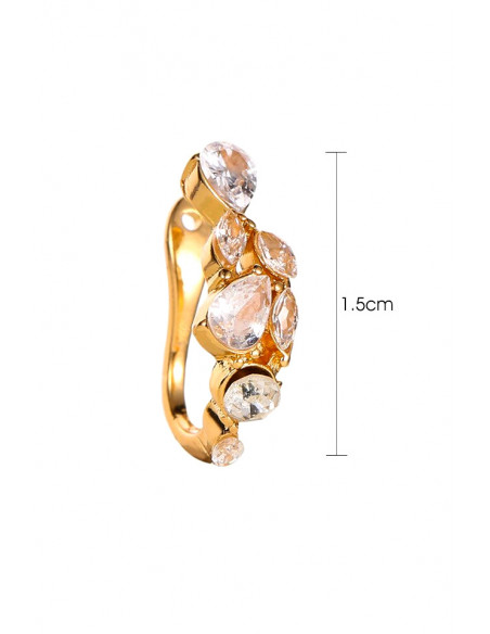Cercel ear cuff minimal, veriga simpla cu cristale de diverse forme