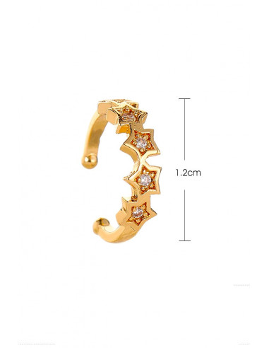 Cercel ear cuff minimal, veriga cu 5 stelute cu cristale