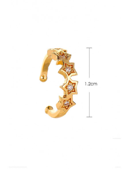 Cercel ear cuff minimal, veriga cu 5 stelute cu cristale