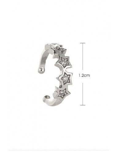 Cercel ear cuff minimal, veriga cu 5 stelute cu cristale