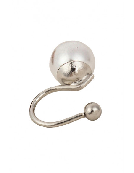 Cercel ear cuff minimal, veriguta subtire cu perla mare