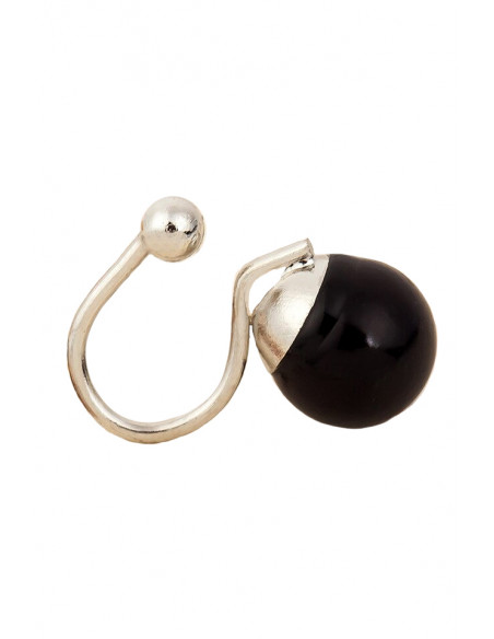 Cercel ear cuff minimal, veriguta subtire cu perla mare