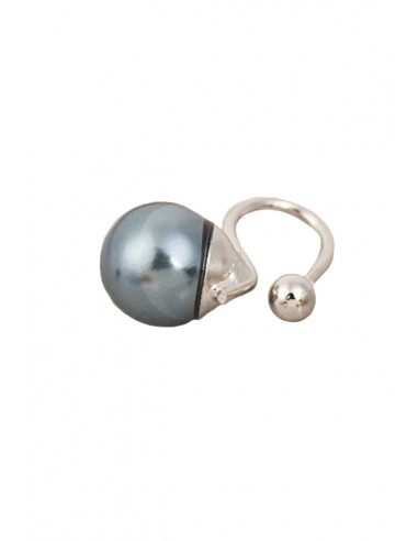 Cercel ear cuff minimal, veriguta subtire cu perla mare