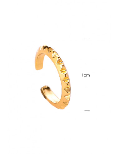Cercel ear cuff minimal, inel ingust cu romburi in relief