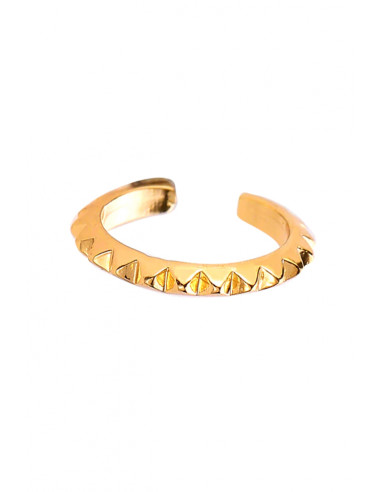 Cercel ear cuff minimal, inel ingust cu romburi in relief