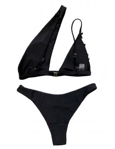 Costum de baie doua piese, sutien asimetric si slip ingust 2