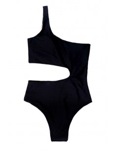 Costum de baie intreg, asimetric, o bareta cu inel si laterala decupata 2
