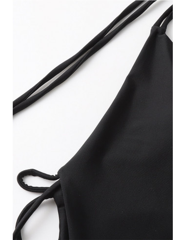 Costum de baie intreg, asimetric, laterale decupate, cu barete subtiri