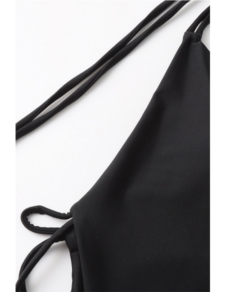 Costum de baie intreg, asimetric, laterale decupate, cu barete subtiri