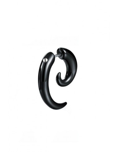 Ear expander fals, spirala din plastic negru