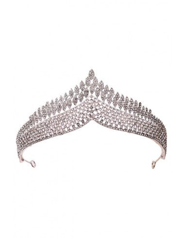 Tiara eleganta Ayllana, model in V cu cristale mici rotunde si solzi