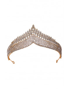 Tiara eleganta Ayllana, model in V cu cristale mici rotunde si solzi