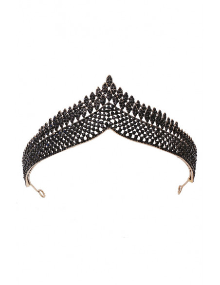 Tiara eleganta Ayllana, model in V cu cristale mici rotunde si solzi