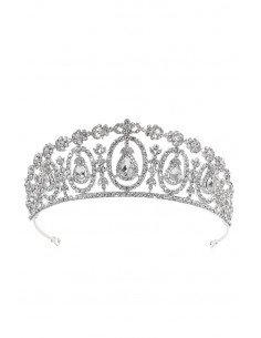 Tiara eleganta Ulyana, medalioane ovale, floricele si cristale